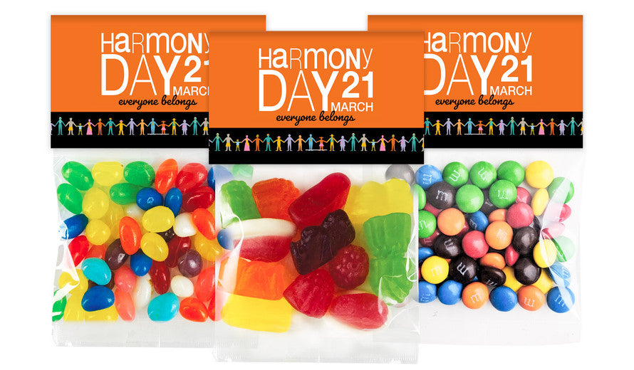 Harmony Day Branded Lolly Bag With Topper