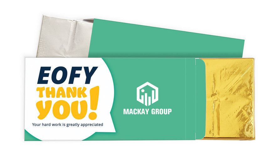 Corporate Colours EOFY Personalised Chocolate Bar In A Box
