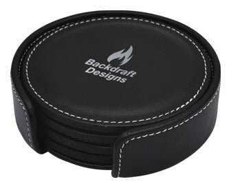Round Leather Coaster Set
