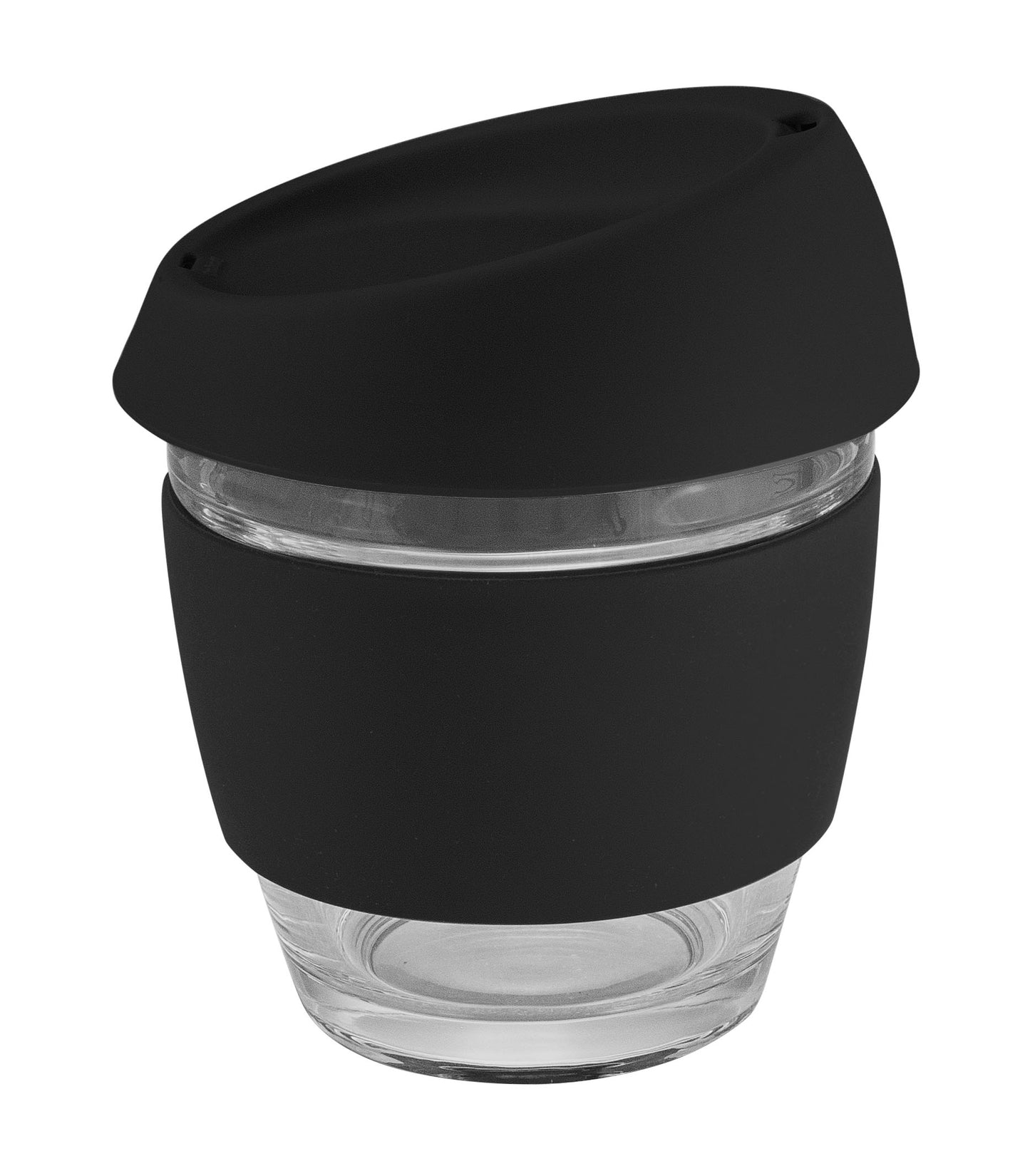 Moama Glass Coffee Cup - 240Ml With Silicon Lid And Band
