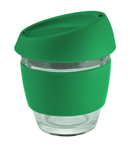 Moama Glass Coffee Cup - 240Ml With Silicon Lid And Band