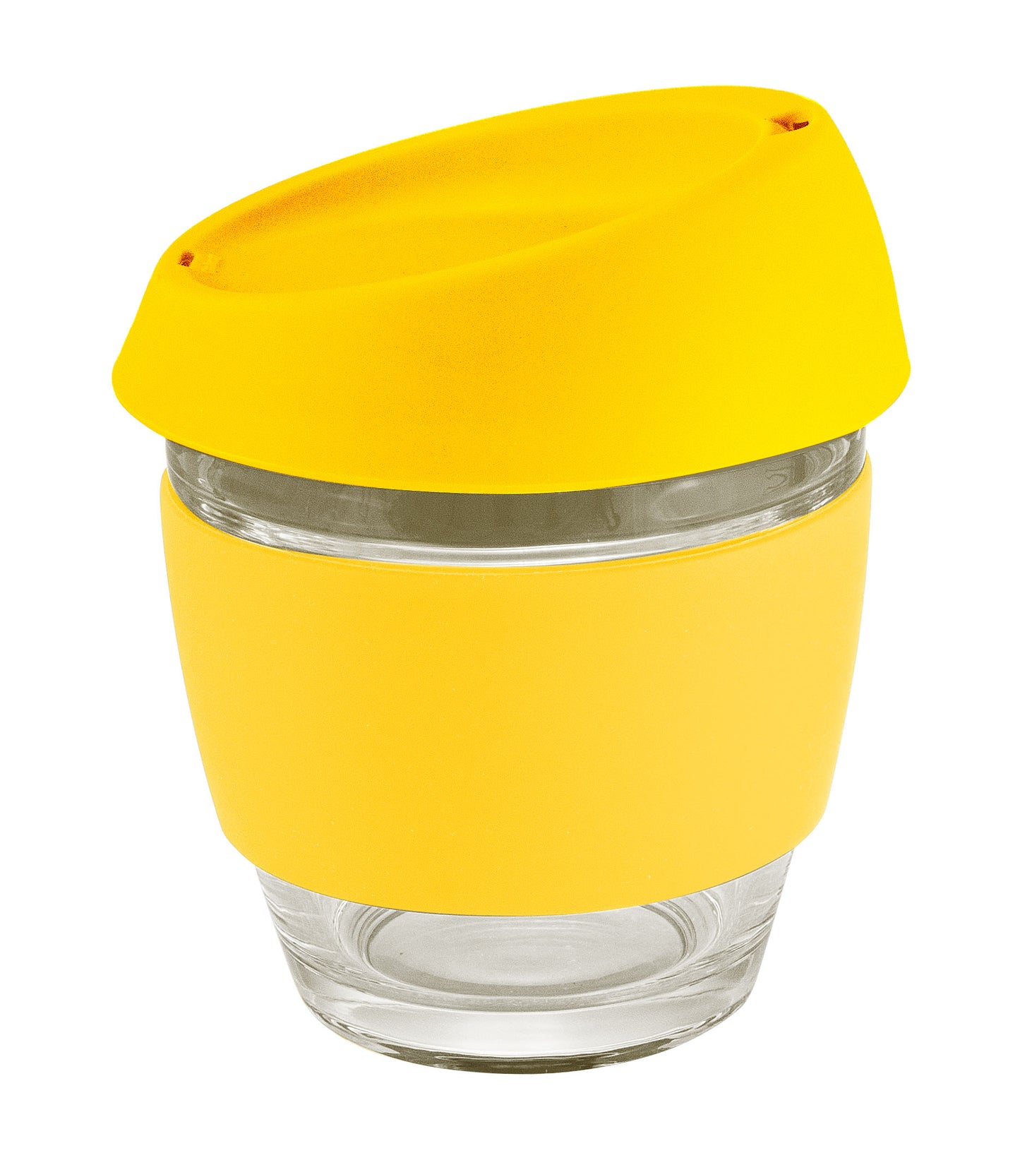 Moama Glass Coffee Cup - 240Ml With Silicon Lid And Band