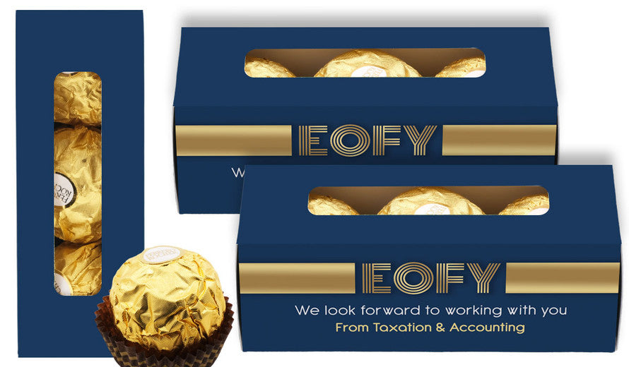 Bold Navy EOFY Personalised Ferrero Rocher Gift Box