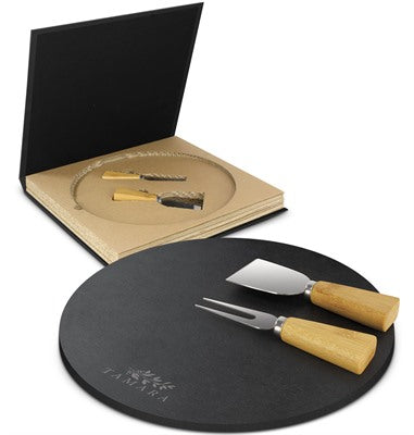 Luxury Round Slate Cheese Board Set